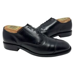 VTG Allen Edmonds Park Avenue Oxford Mens Black Leather Cap Toe Size 6.5 E 5615